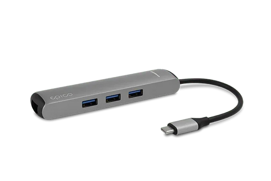 Epico Type-C Hub SLIM 4K HDMI & Ethernet - silver, black cable - iSTYLE RS