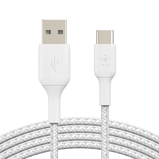 Belkin BOOST CHARGE USB-A to USB-C Cable, Braided - 1M - White - iSTYLE RS
