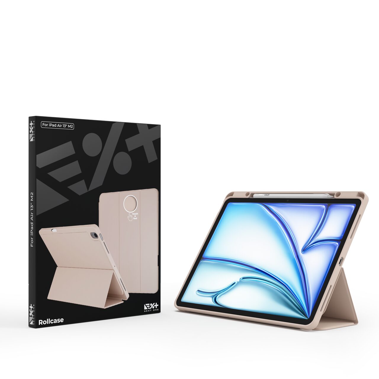 Husa de protectie Next One Rollcase pentru iPad Air 13 M2, cu suport pentru stilou, Roz - iSTYLE RS