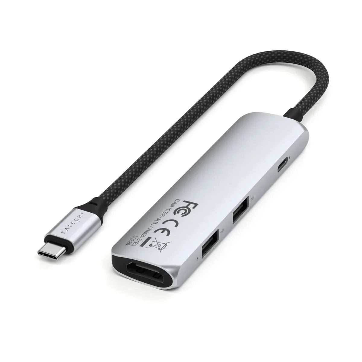 Satechi 4-in-1 USB-C Slim Multiport Adapter 4K - Silver - iSTYLE RS