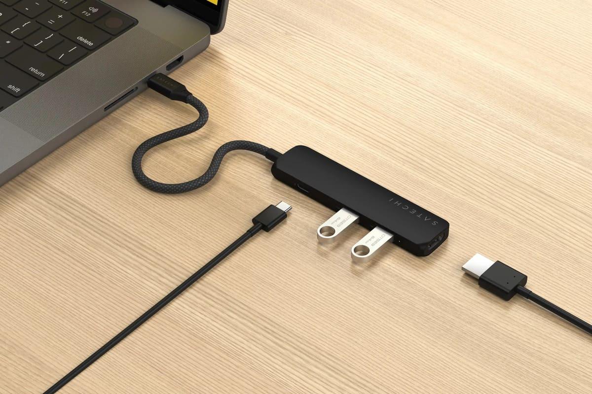 Satechi 4-in-1 USB-C Slim Multiport Adapter 4K - Black - iSTYLE RS