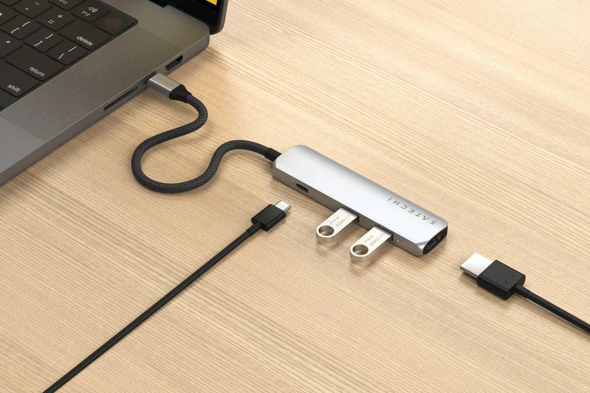 Satechi 4-in-1 USB-C Slim Multiport Adapter 4K - Silver - iSTYLE RS