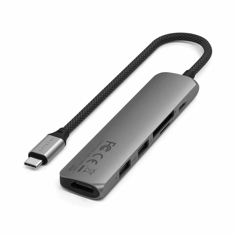 Satechi 6-in-1 USB-C Slim Multiport Adapter - Space Grey - iSTYLE RS