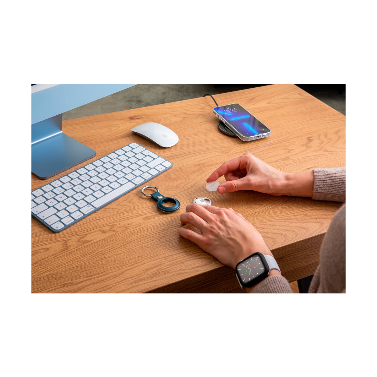 iStyle Leather Case za AirTag - Blue - iSTYLE RS