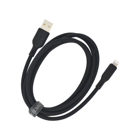 Dviced kabl USB-A na Lightning silicone 1,25m - Black