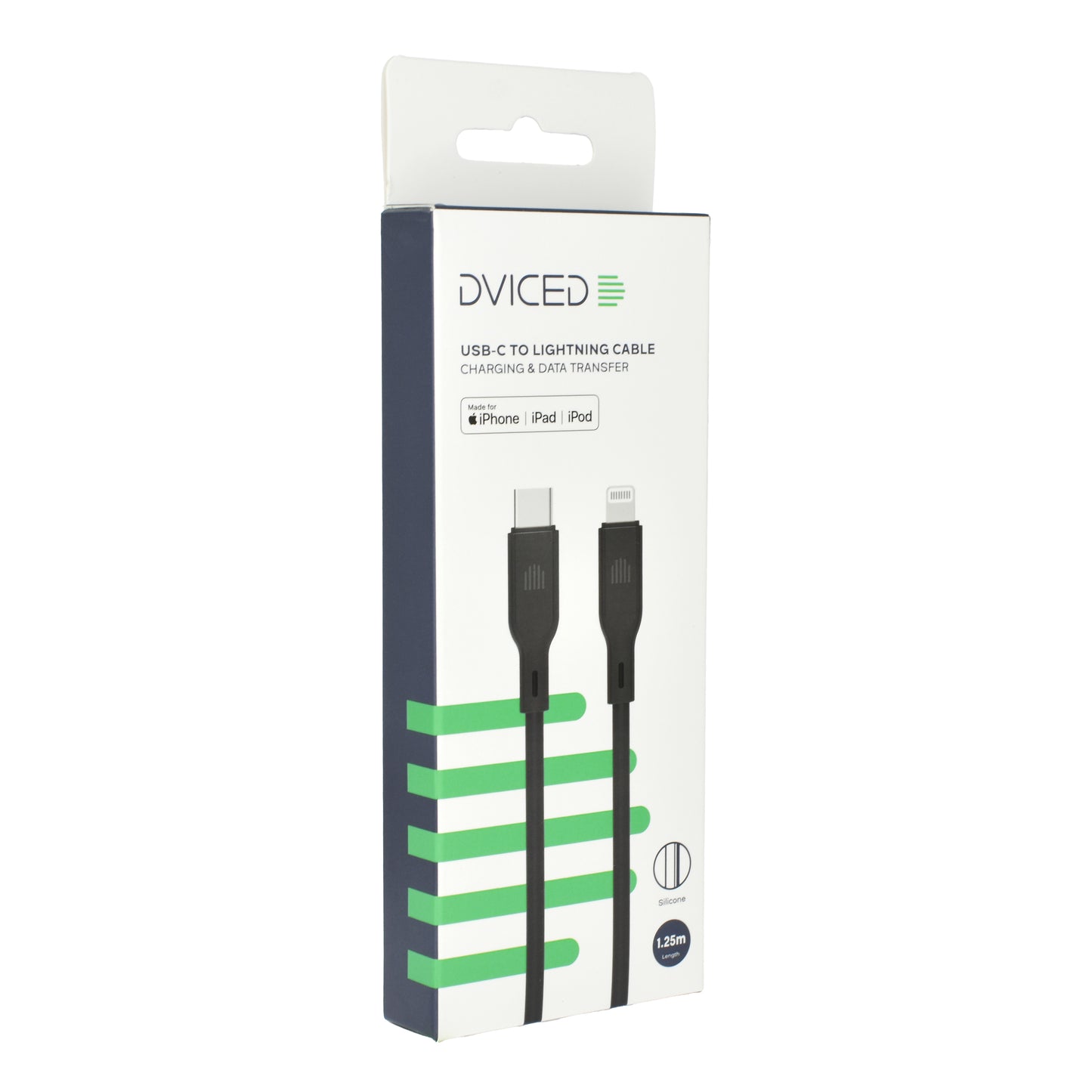 Dviced kabl USB-C na Lightning silicone 1,25m - Black