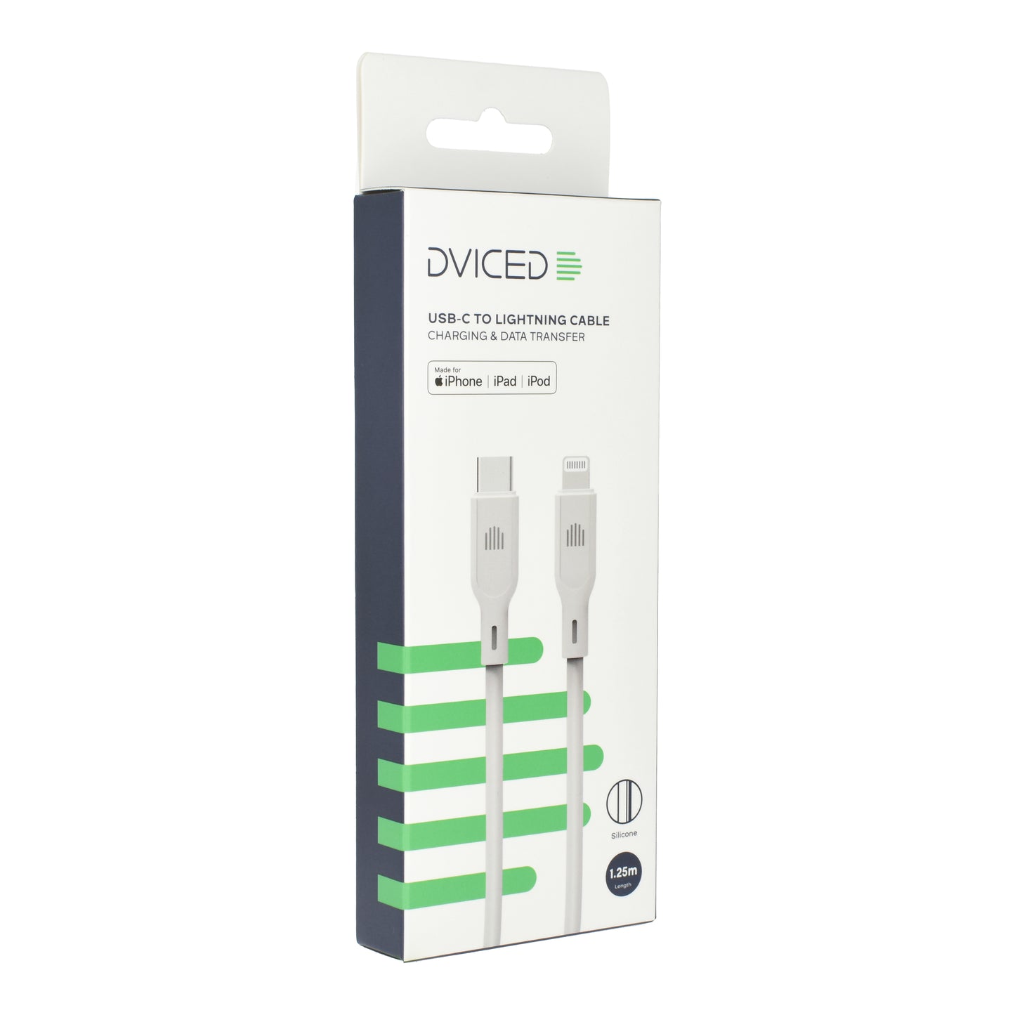 Dviced kabl USB-C na Lightning silicone 1,25m - White