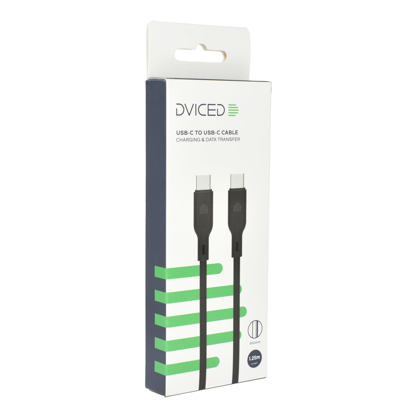 Dviced kabl USB-C na USB-C silicone 1,25m - Black