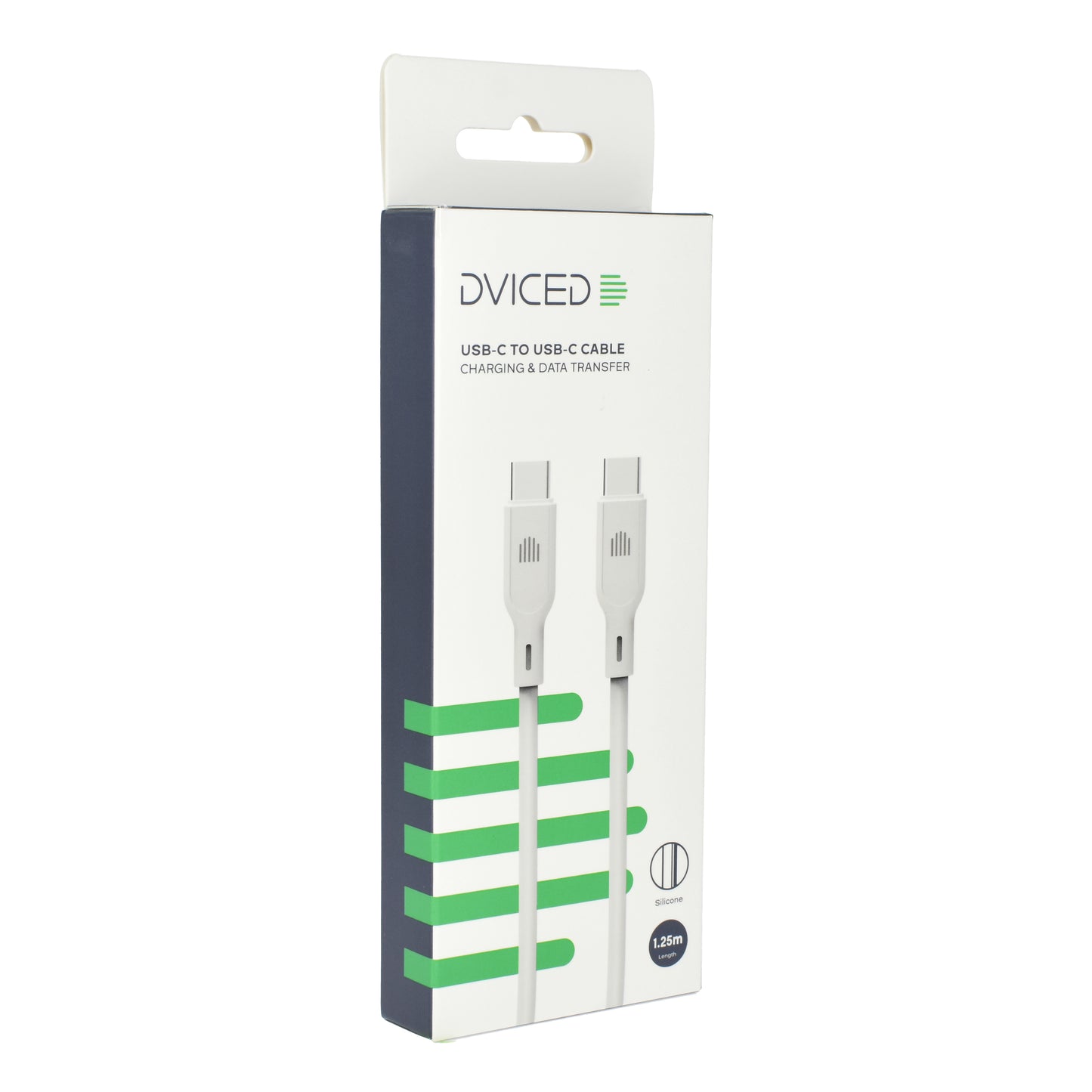 Dviced kabl USB-C na USB-C silicone 1,25m - White