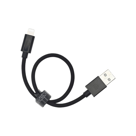 Dviced kabl USB-A na Lightning Nylon Textile 0,25m - Black