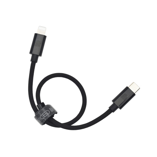 Dviced kabl USB-C na Lightning Nylon Textile 0,25m - Black
