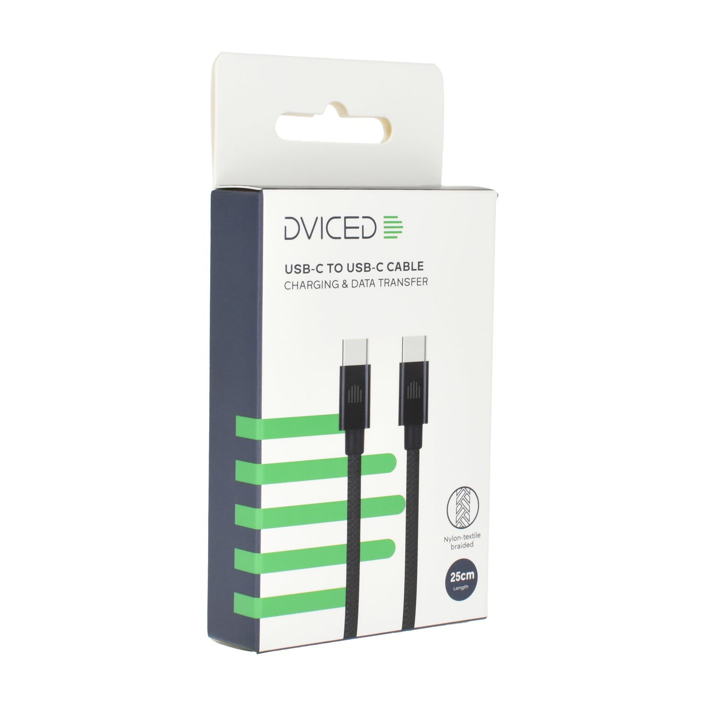 Dviced kabl USB-C na USB-C Nylon Textile 0,25m - Black