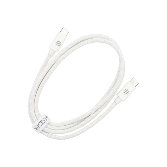 Dviced kabl USB-C na USB-C Nylon Textile 1,25m - White