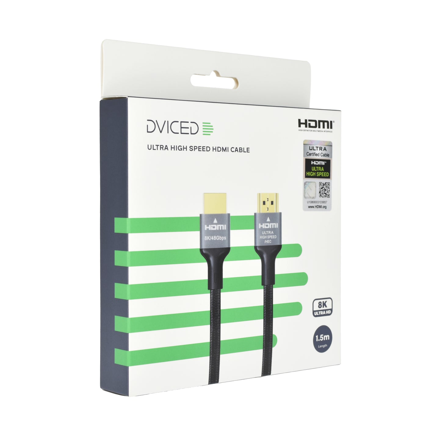 Dviced HDMI kabl Braided 1,5m - Black