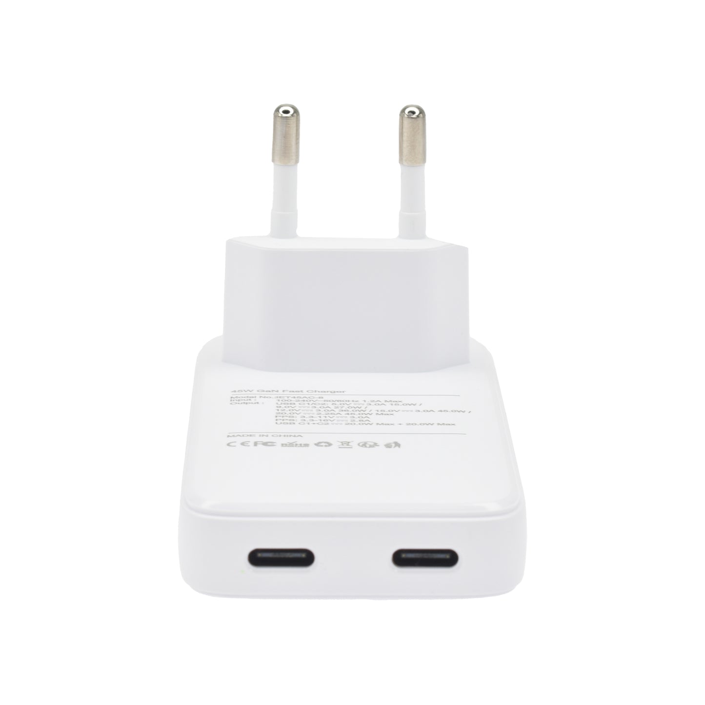 Dviced punjač 45W GaN CC EU - White