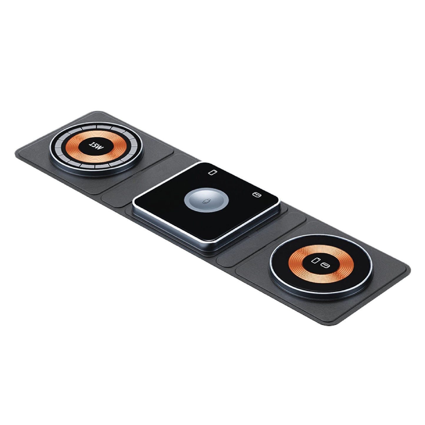 Dviced 3-u-1 preklopni magnetni bežični bakarni punjač - Black