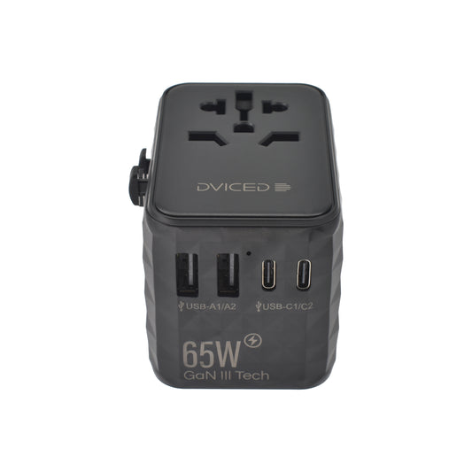 Dviced Univerzalni putni adapter 65W GaN - Black