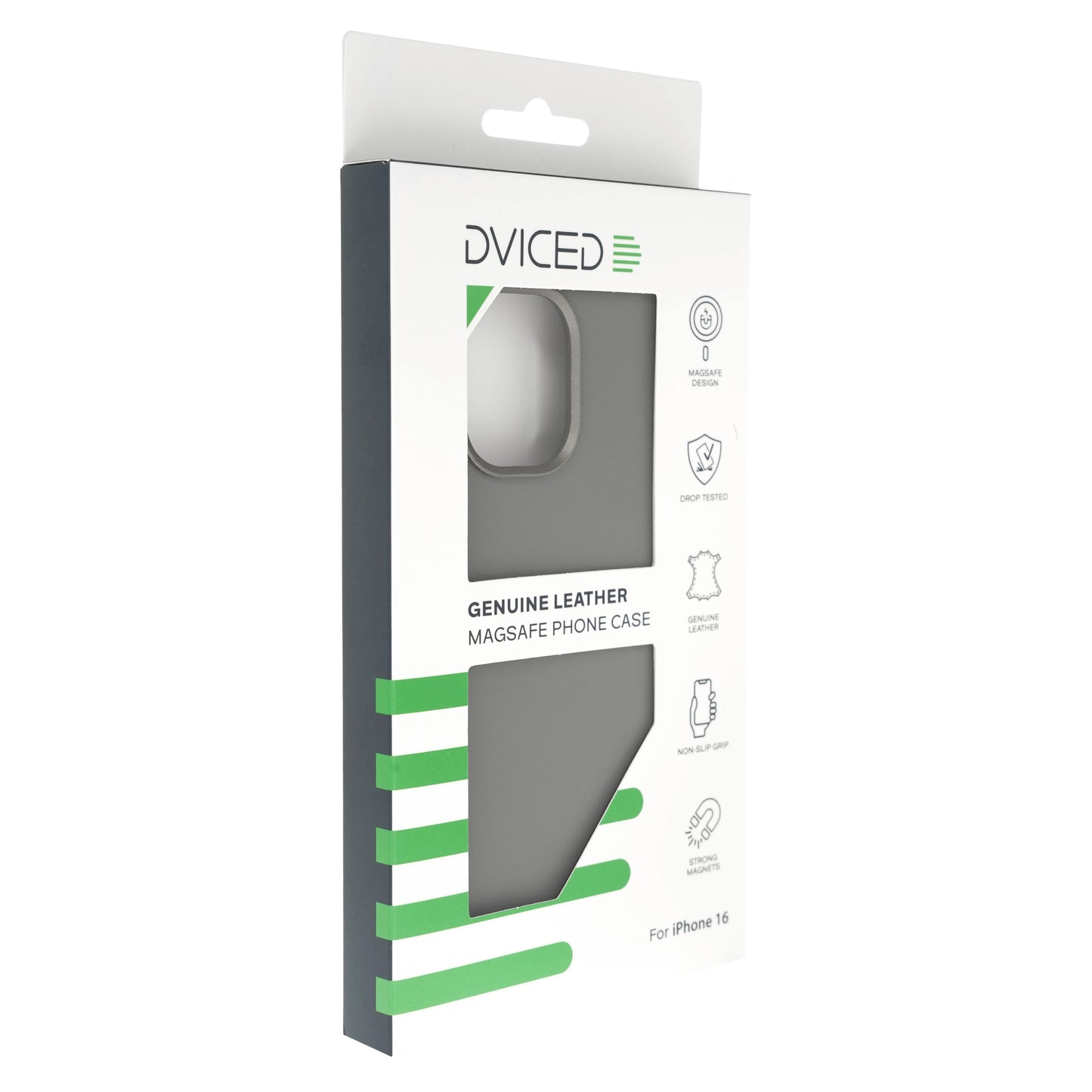 Dviced Leather maska sa MagSafe-om za iPhone 16 - Grey