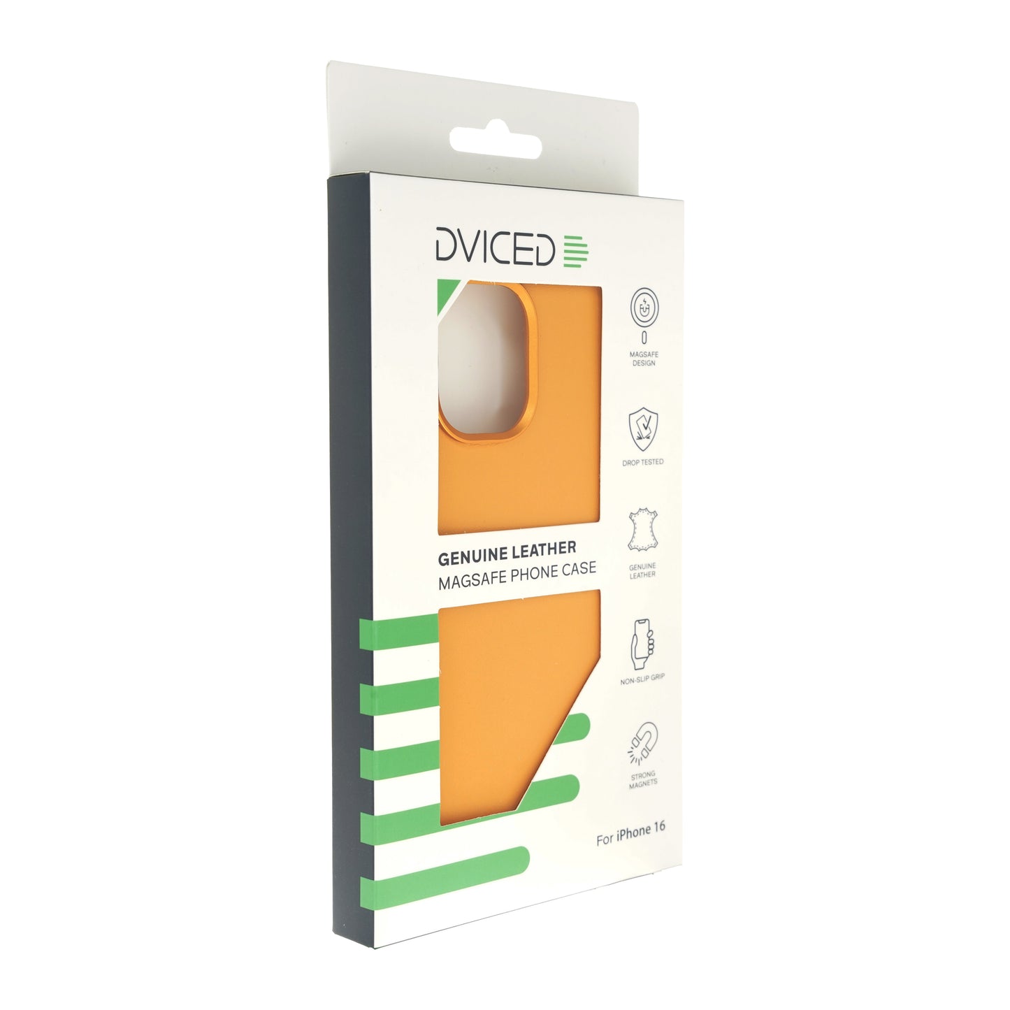 Dviced Leather maska sa MagSafe-om za iPhone 16 - Orange