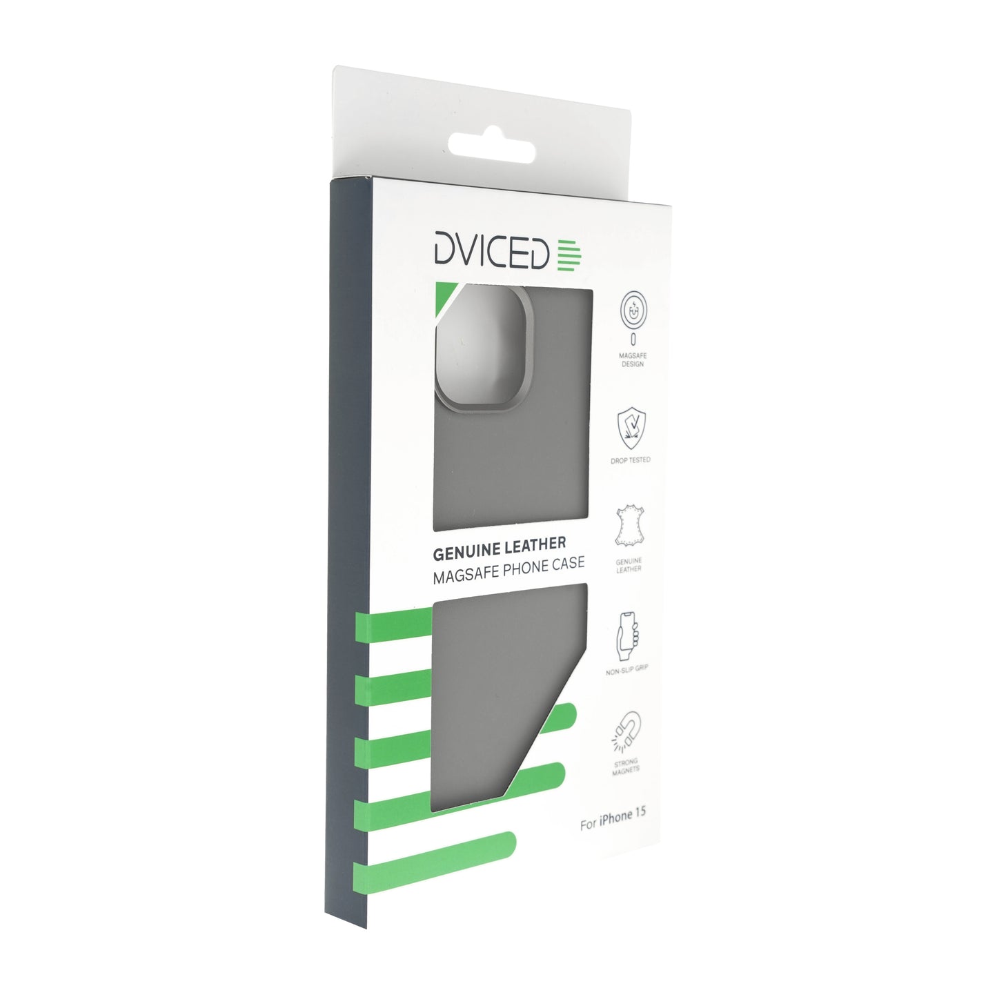 Dviced Leather maska sa MagSafe-om za iPhone 15 - Grey