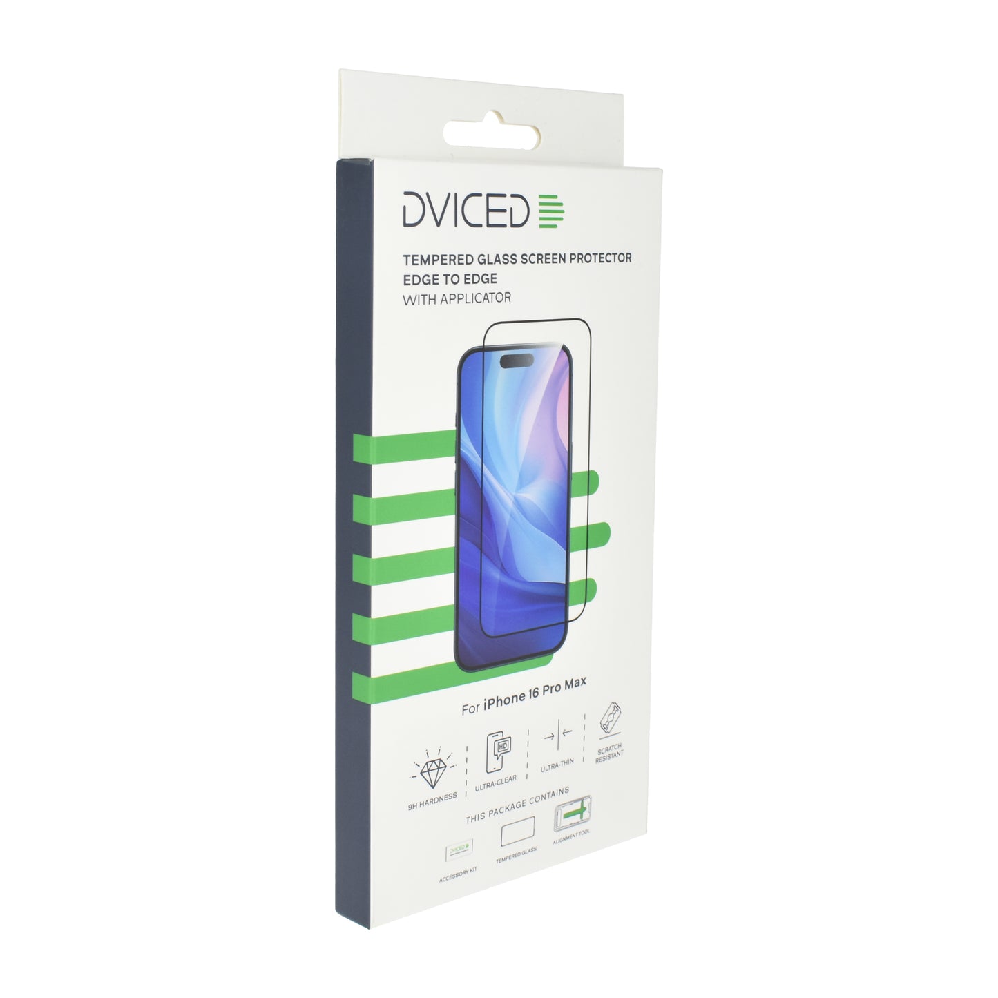 Dviced Tempered zaštitno staklo od ivice do ivice za iPhone 16 Pro Max sa aplikatorom