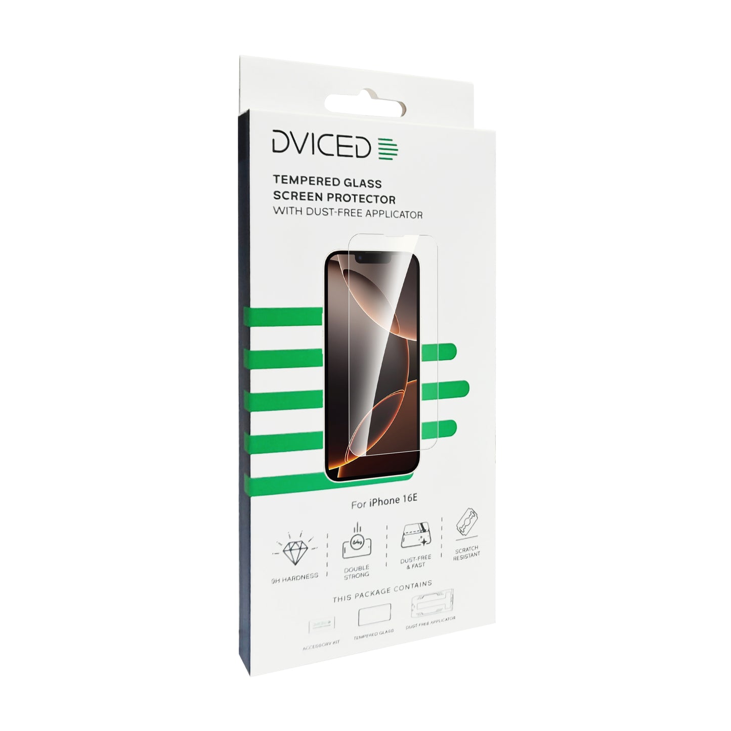 Dviced Tempered zaštitno staklo za iPhone 16e sa aplikatorom protiv prašine
