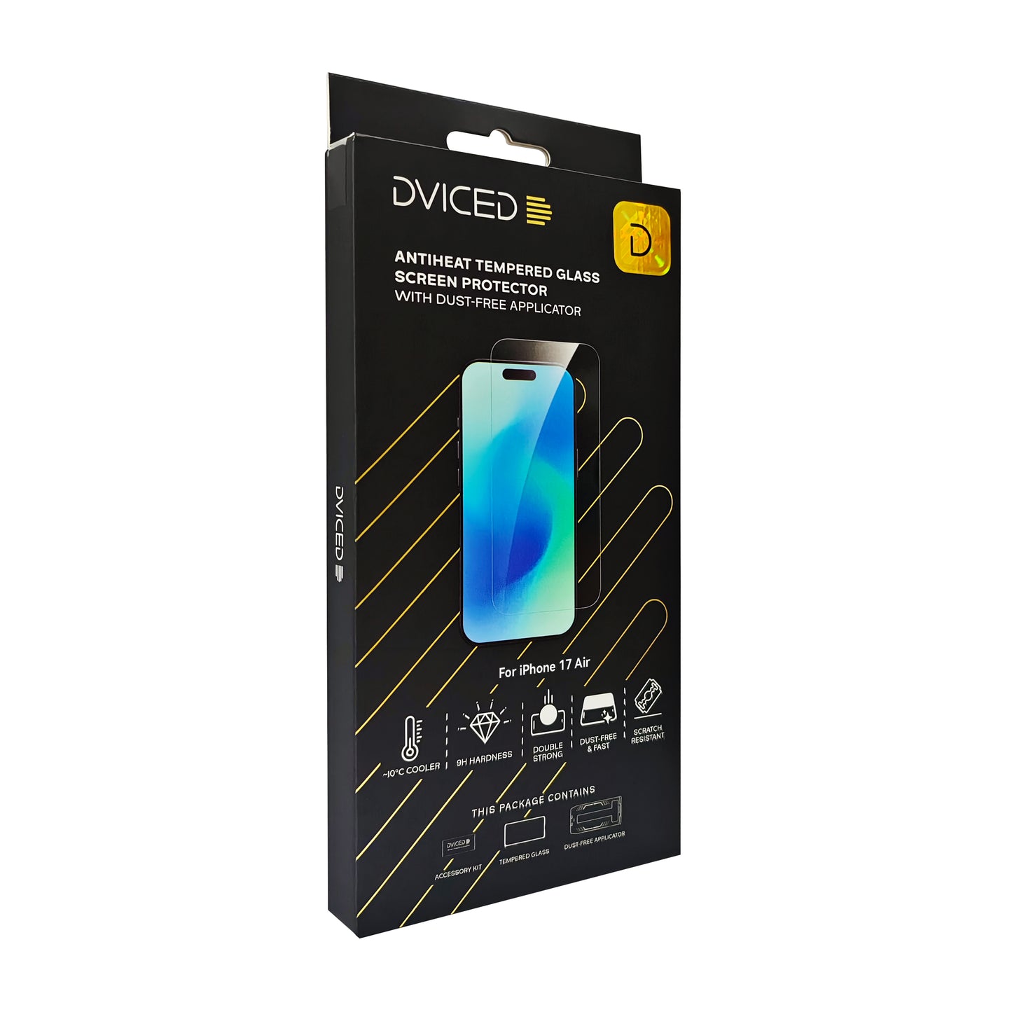 Dviced AntiHeat ojačana zaštita za ekran sa aplikatorom protiv prašine - iPhone 17 Air - iSTYLE RS
