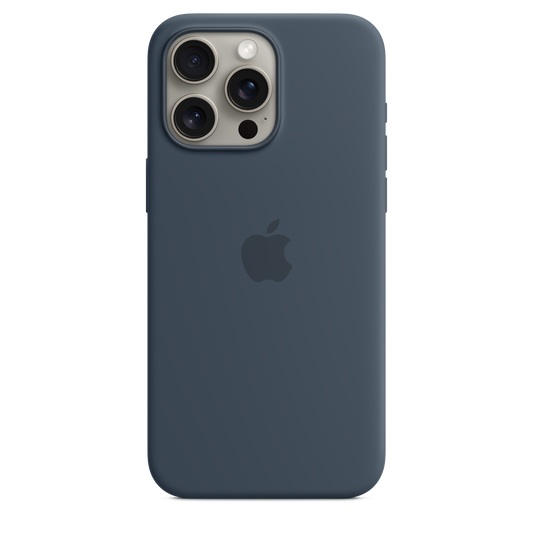 iPhone 15 Pro Max Silicone Case sa MagSafe-om - Storm Blue - iSTYLE RS