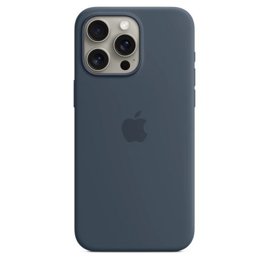 iPhone 15 Pro Max Silicone Case sa MagSafe-om - Storm Blue - iSTYLE RS