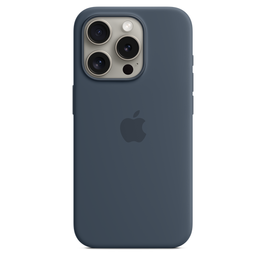 iPhone 15 Pro Silicone Case sa MagSafe-om - Storm Blue - iSTYLE RS