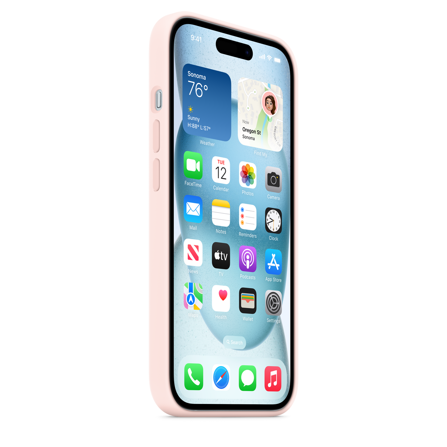 iPhone 15 Silicone Case sa MagSafe-om - Light Pink - iSTYLE RS