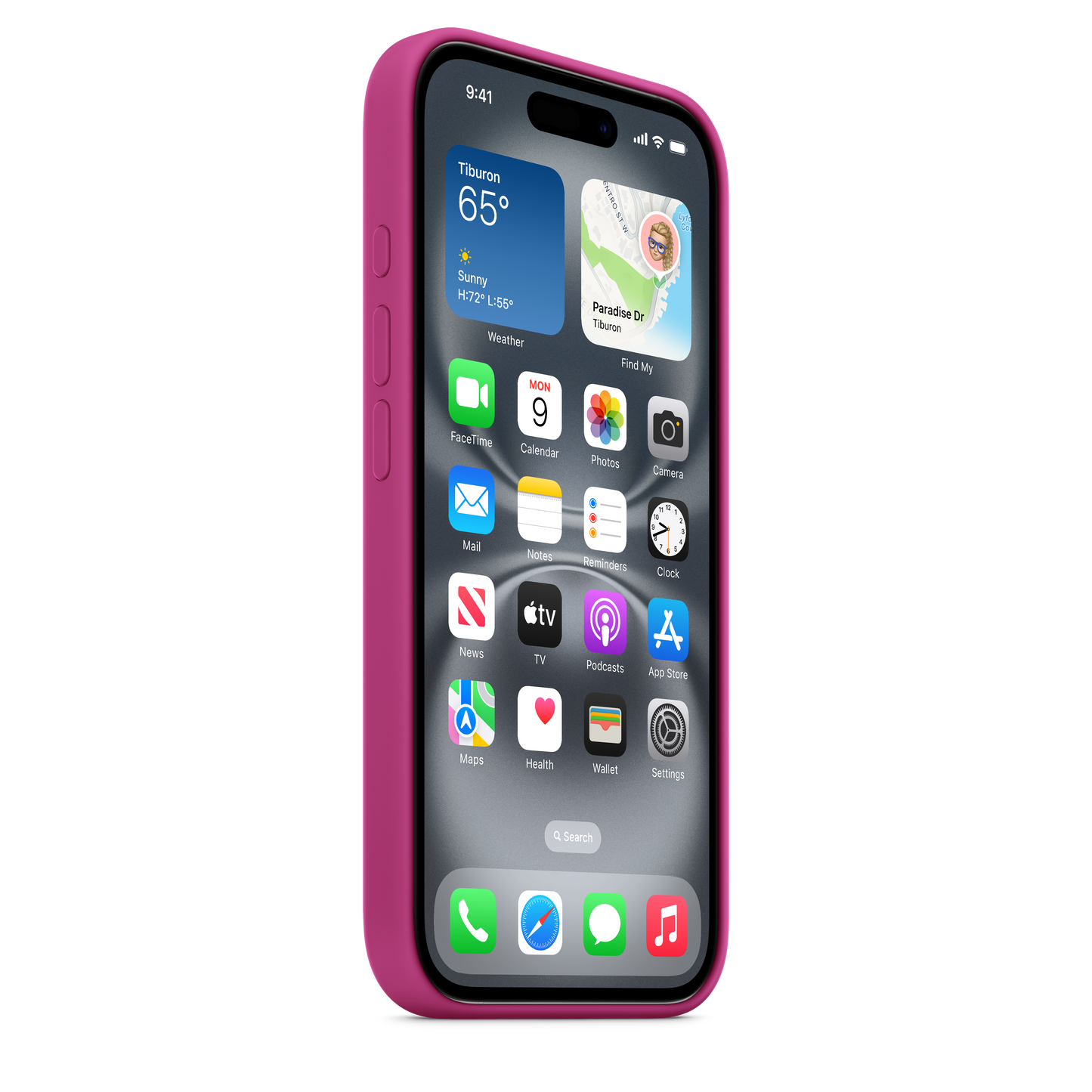 iPhone 16 Silicone Case sa MagSafe-om - Fuchsia - iSTYLE RS