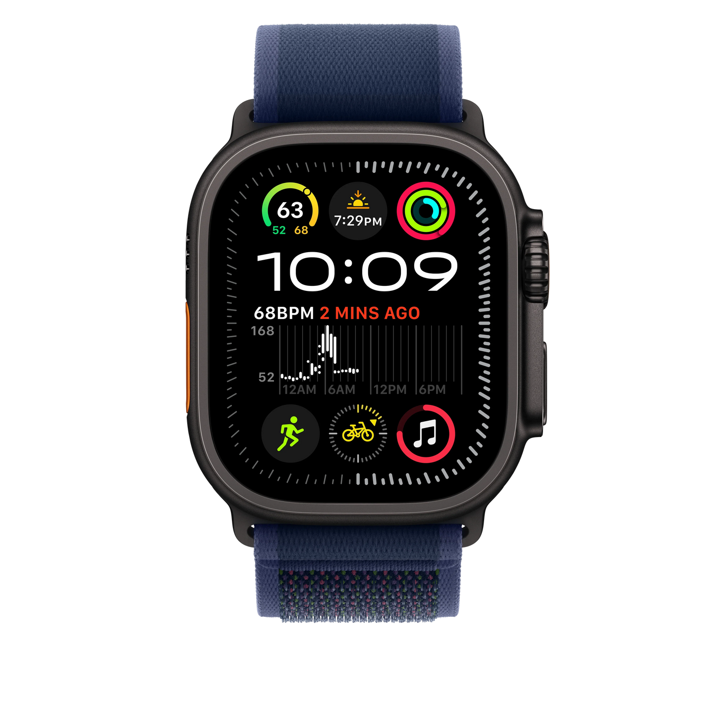 49mm Blue Trail Loop - M/L - Black Titanium Finish - iSTYLE RS