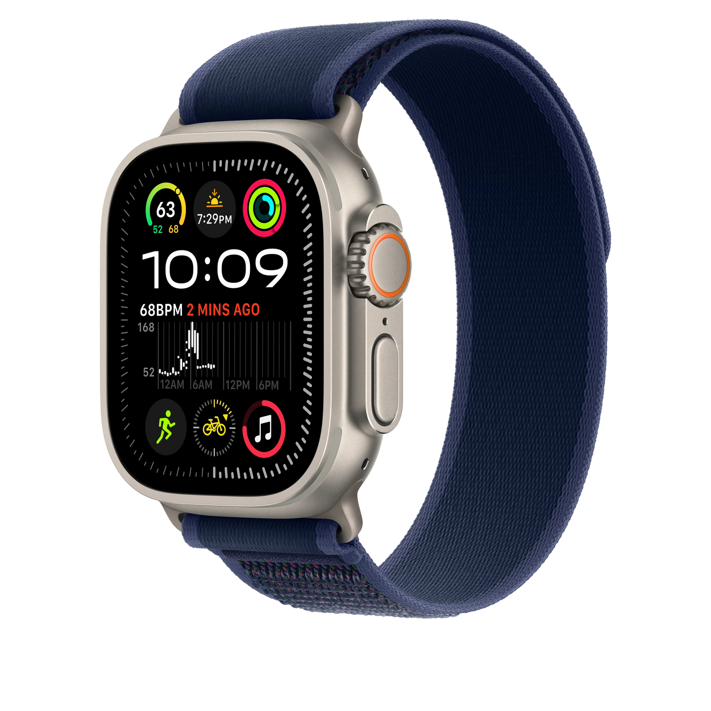 49mm Blue Trail Loop - M/L - Natural Titanium Finish - iSTYLE RS