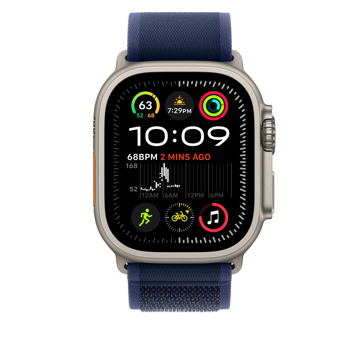 49mm Blue Trail Loop - M/L - Natural Titanium Finish - iSTYLE RS