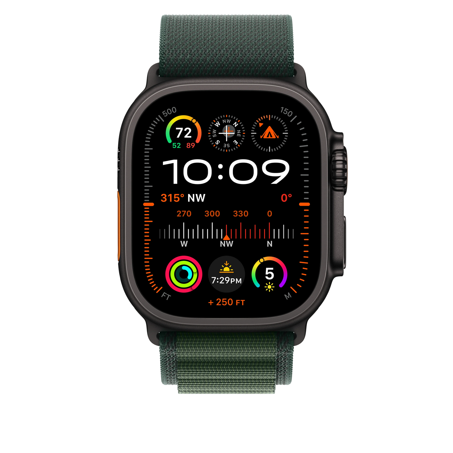 49mm Dark Green Alpine Loop - Medium - Black Titanium Finish - iSTYLE RS