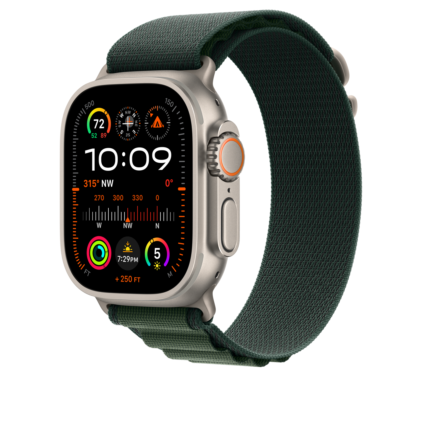 49mm Dark Green Alpine Loop - Medium - Natural Titanium Finish - iSTYLE RS