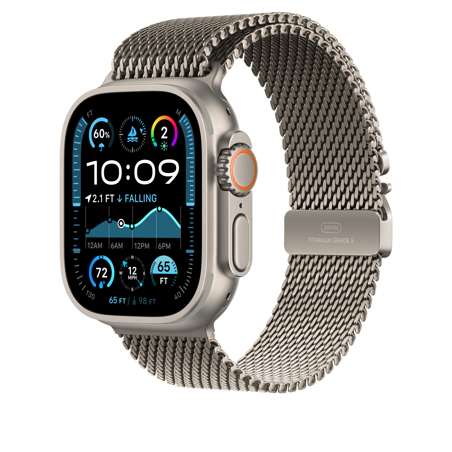 49mm Natural Titanium Milanese Loop - Medium - iSTYLE RS