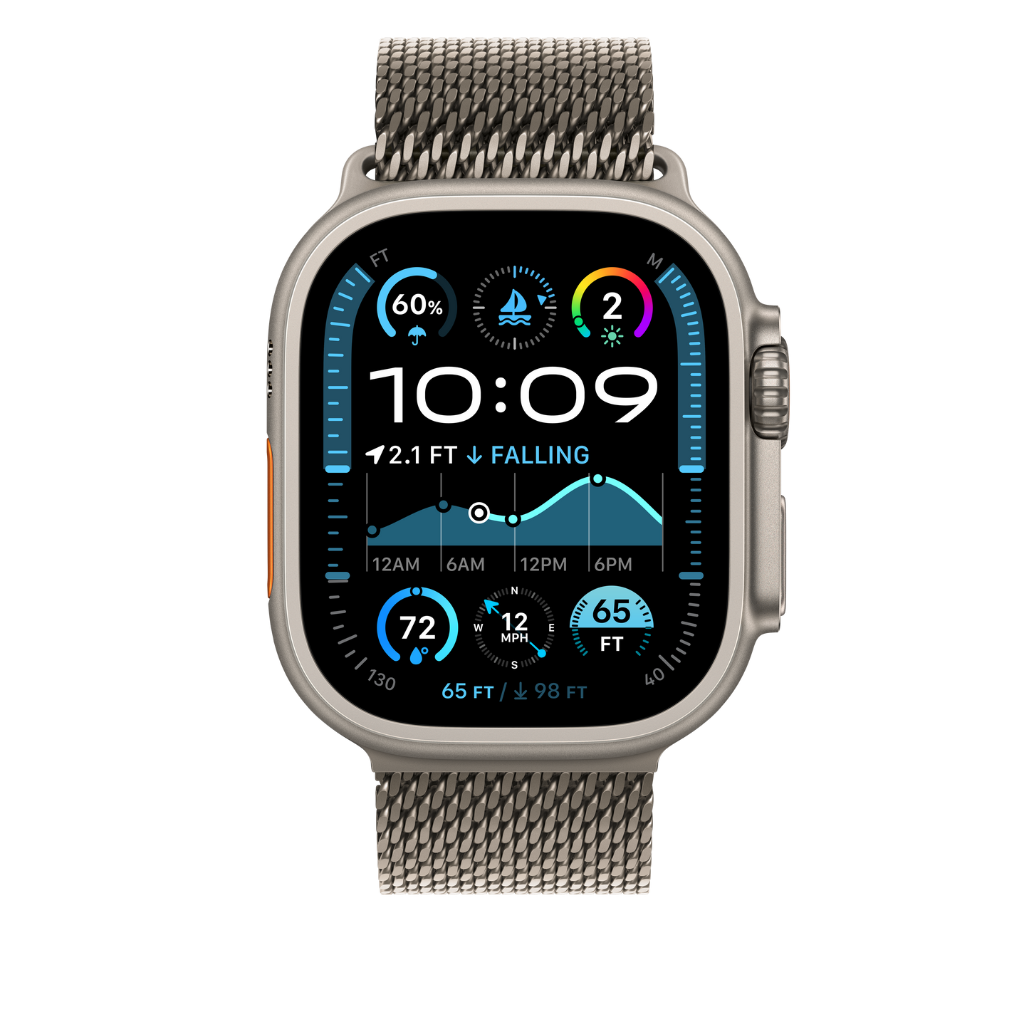 49mm Natural Titanium Milanese Loop - Medium - iSTYLE RS