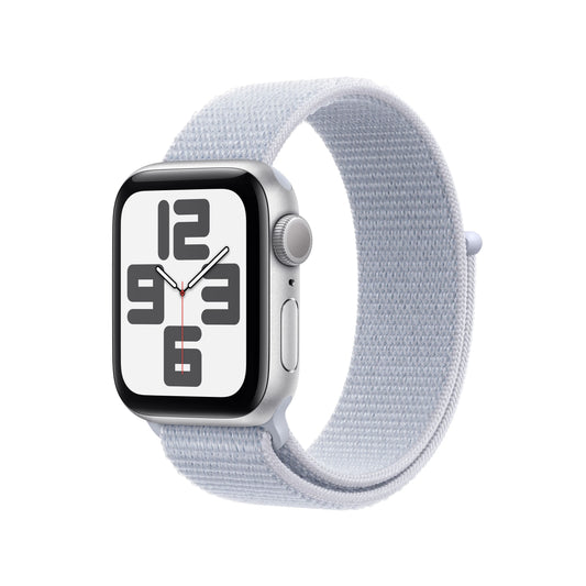 Apple Watch SE GPS 40mm Silver Aluminium Case with Blue Cloud Sport Loop - One Size - iSTYLE RS