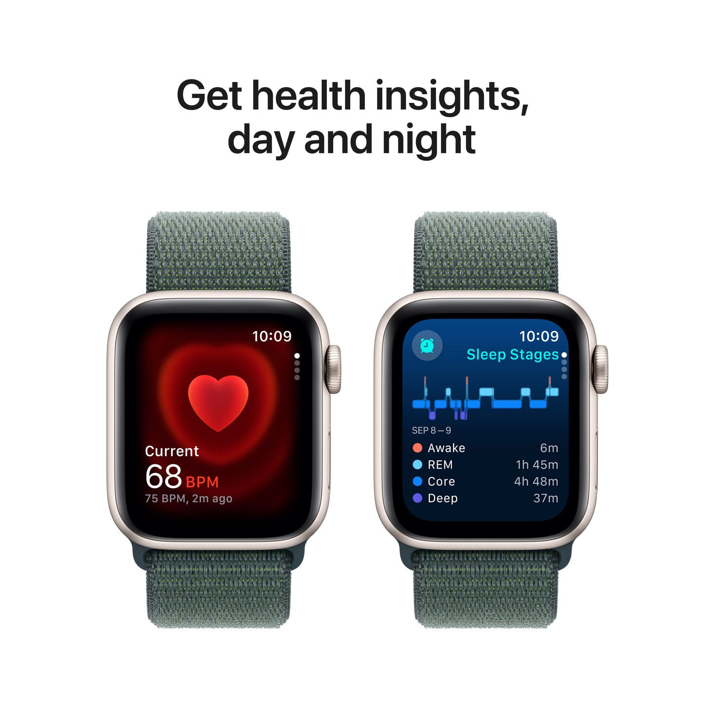Apple Watch SE GPS 40mm Starlight Aluminium Case with Lake Green Sport Loop - iSTYLE RS