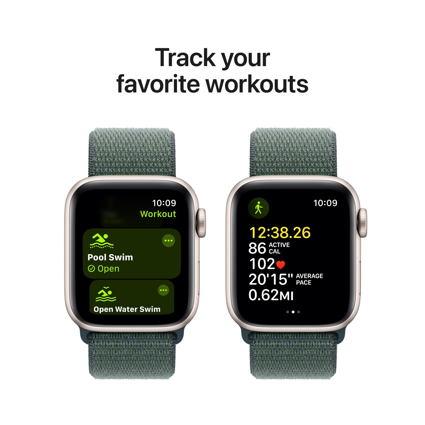 Apple Watch SE GPS 40mm Starlight Aluminium Case with Lake Green Sport Loop - iSTYLE RS