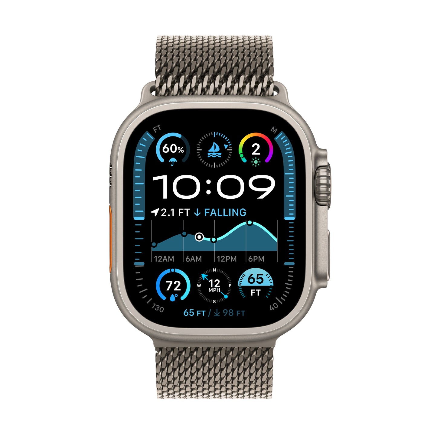 Apple Watch Ultra 2 GPS + Cellular 49mm Natural Titanium Case with Natural Titanium Milanese Loop - Medium - iSTYLE RS