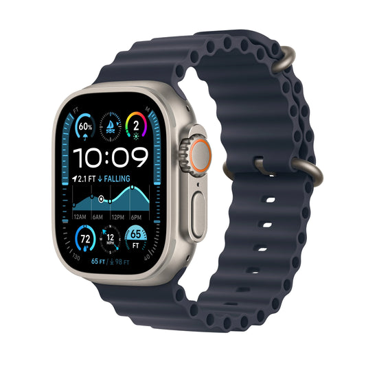 Apple Watch Ultra 2 GPS + Cellular 49mm Natural Titanium Case with Navy Ocean Band - iSTYLE RS