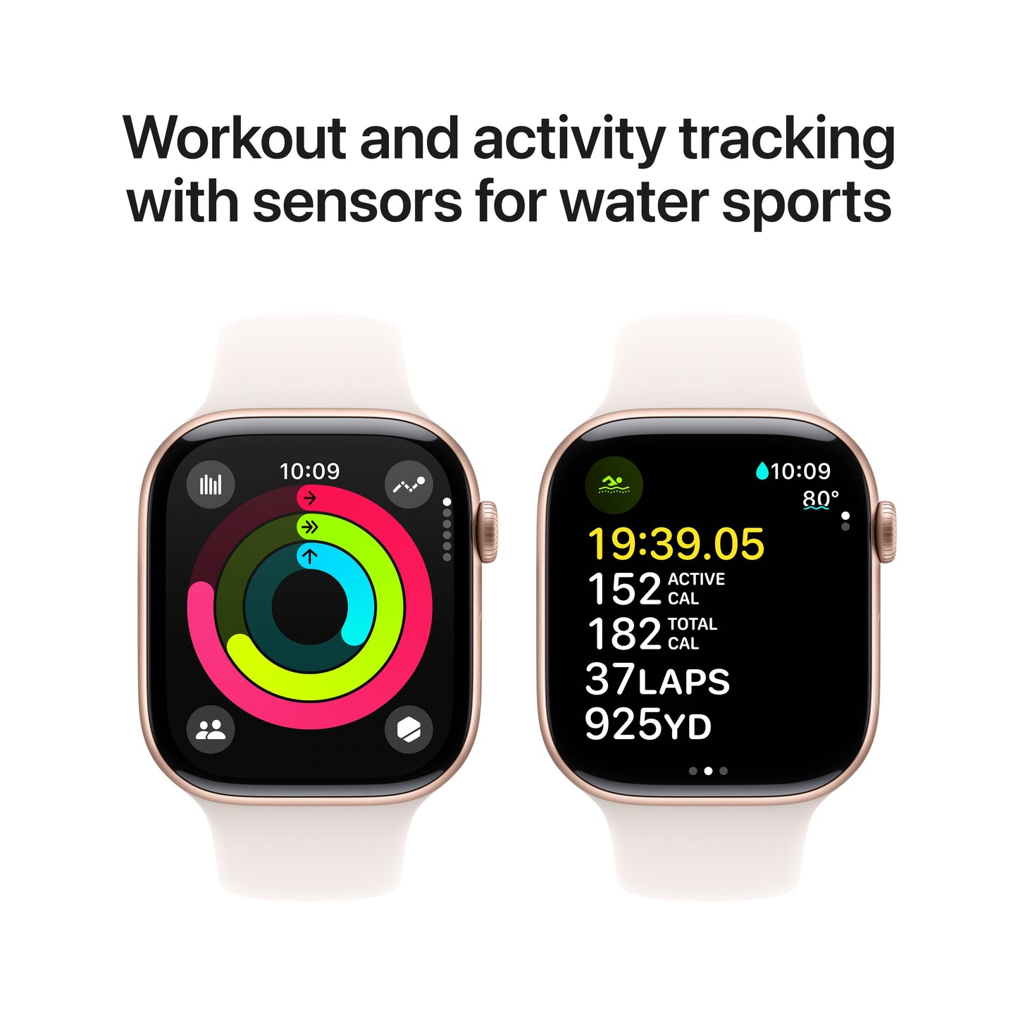Apple Watch Series 10 GPS 46mm Rose Gold Aluminium Case with Light Blush Sport Band - M/L - iSTYLE RS