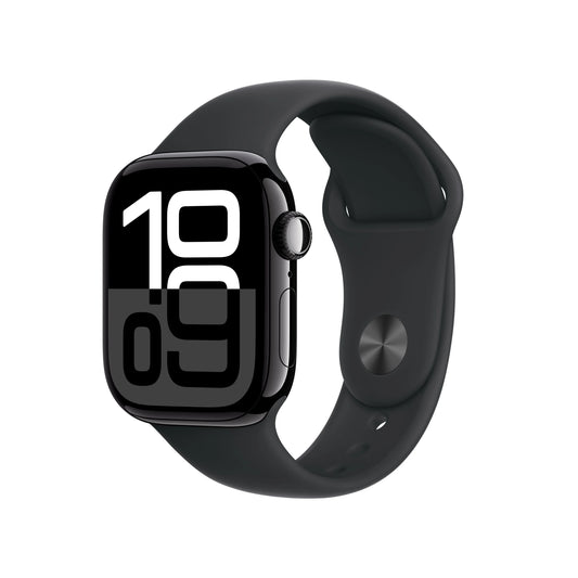 Apple Watch Series 10 GPS 42mm Jet Black Aluminium Case with Black Sport Band - S/M - iSTYLE RS