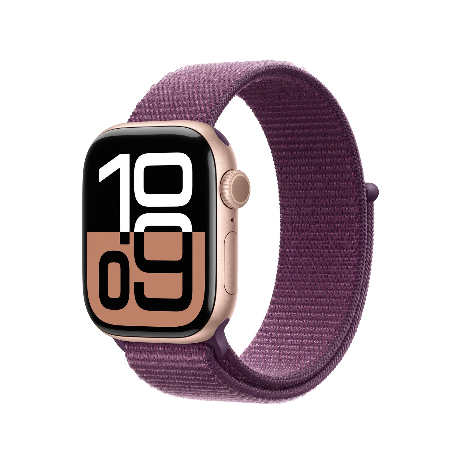 Apple Watch Series 10 GPS 42mm Rose Gold Aluminium Case with Plum Sport Loop - iSTYLE RS