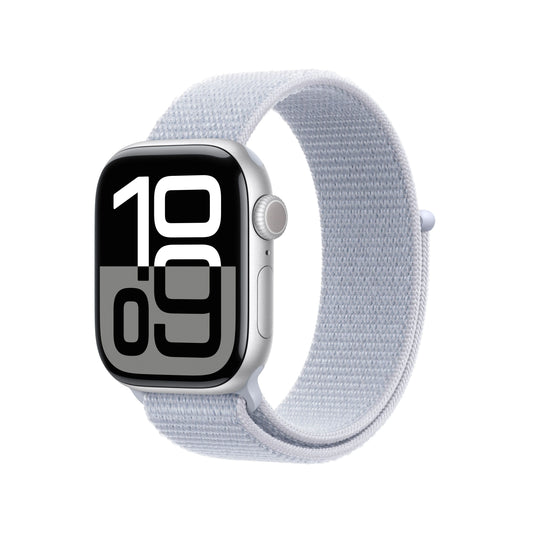 Apple Watch Series 10 GPS 42mm Silver Aluminium Case with Blue Cloud Sport Loop - iSTYLE RS