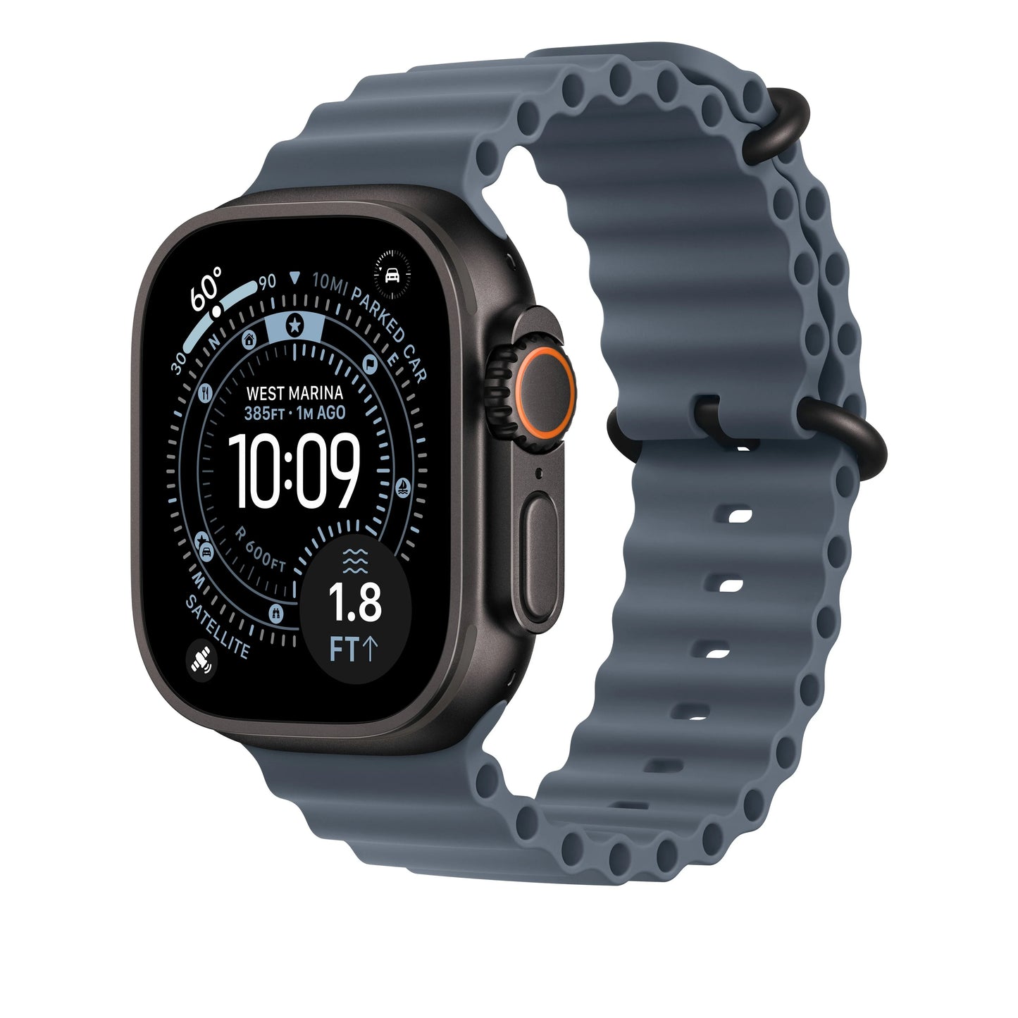 49mm Anchor Blue Ocean Band Extension - Black Titanium Finish - iSTYLE RS