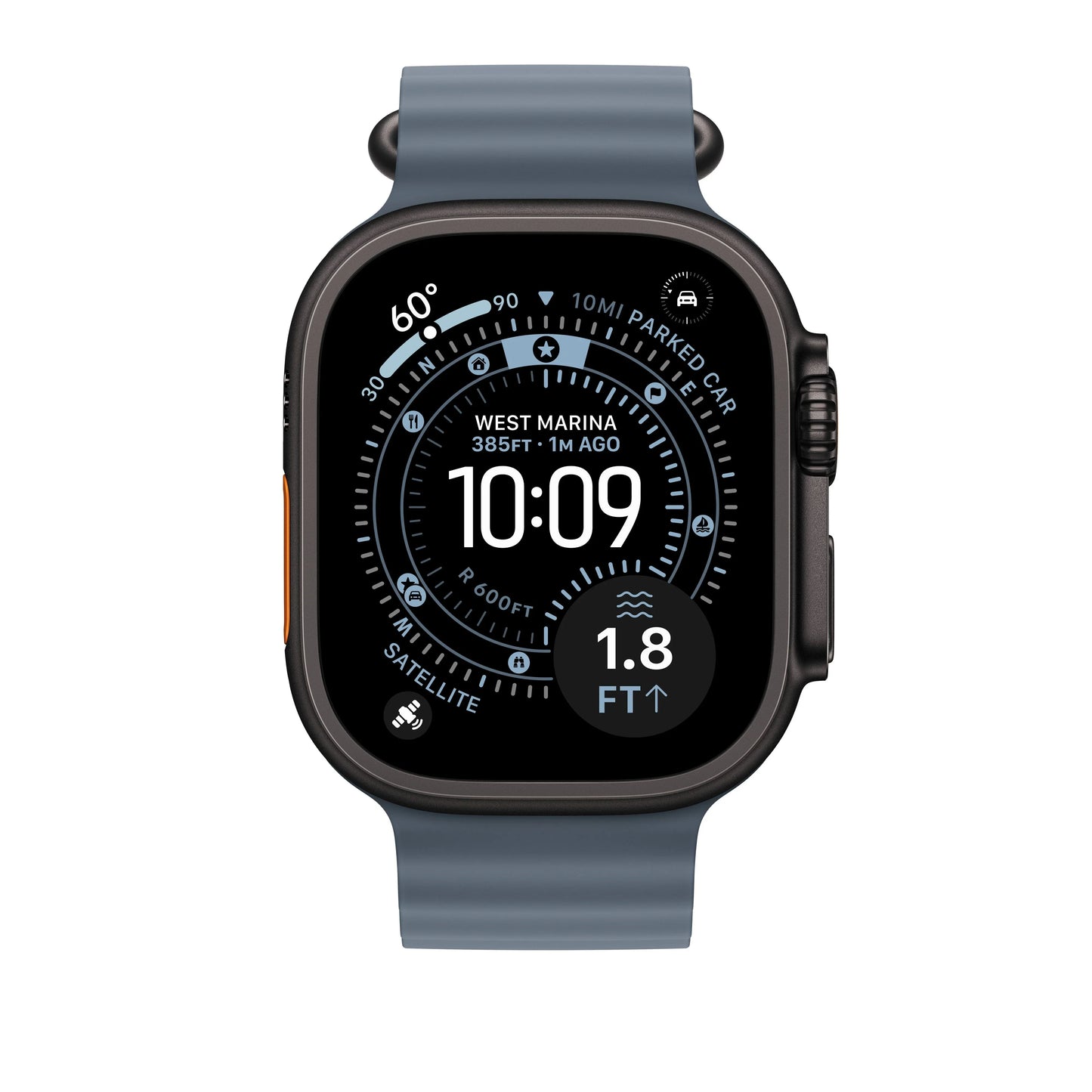 49mm Anchor Blue Ocean Band Extension - Black Titanium Finish - iSTYLE RS